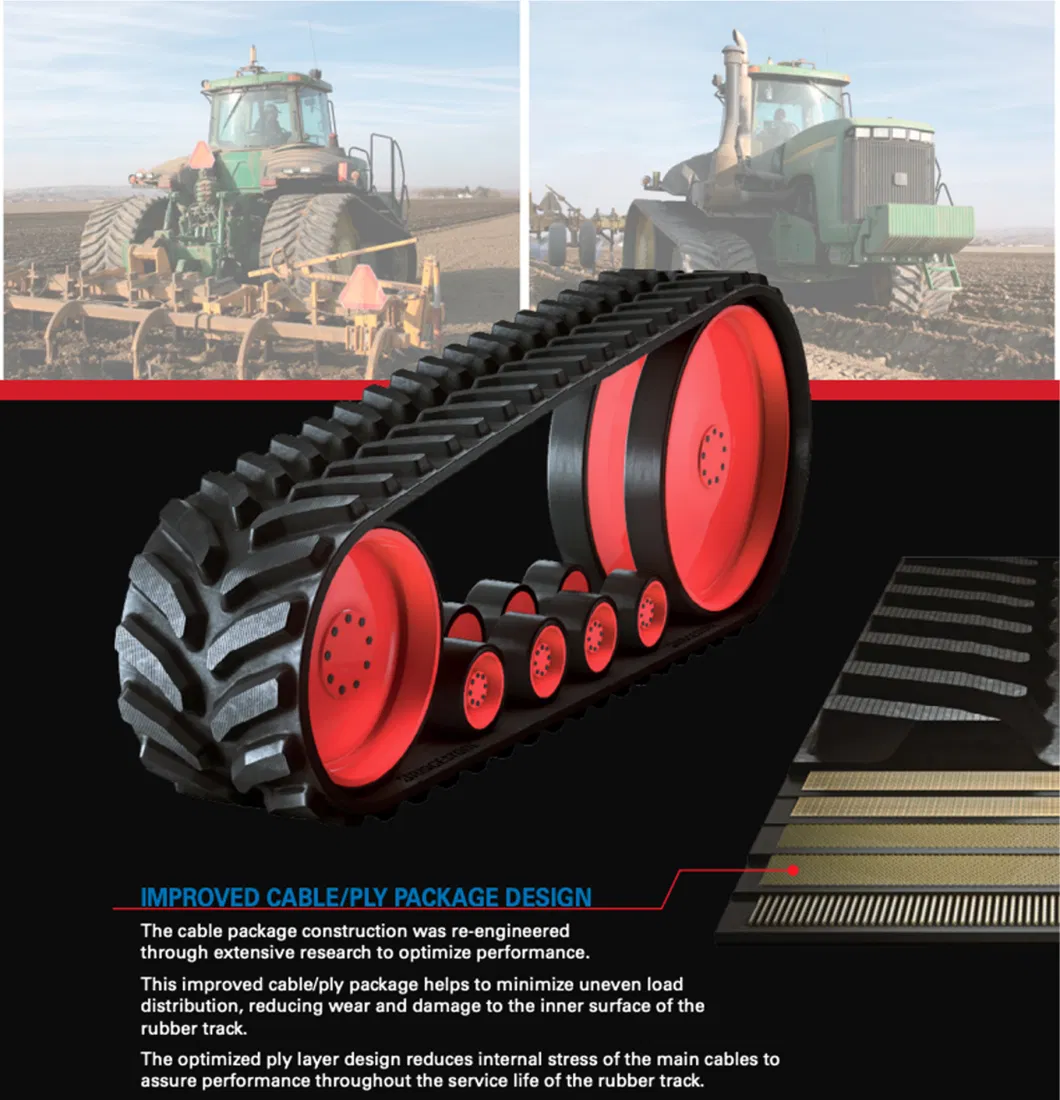 Agco Mt900 Series Mt938 Mt940 Mt943 Friction Type Rubber Track for Tractor Combine Harvester